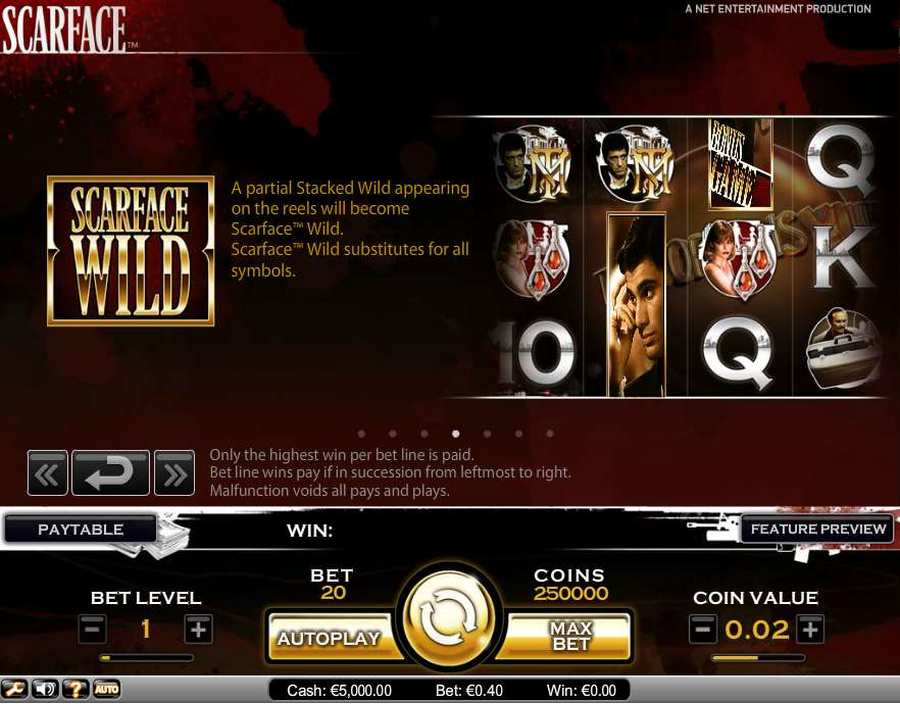 Scarface Wild Symbol Feature