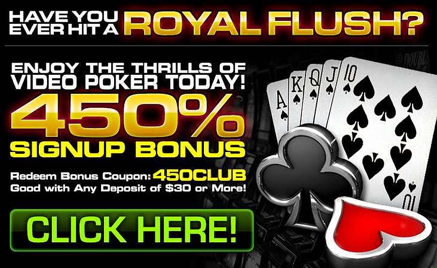 Club Player Video Poker Deposit Code 450CLUB