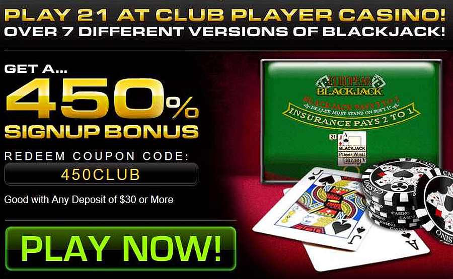 Club Player Blackjack Deposit Code 450CLUB