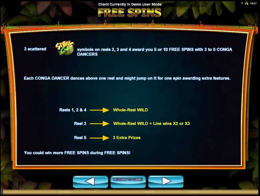 Conga Party Free Spins Feature