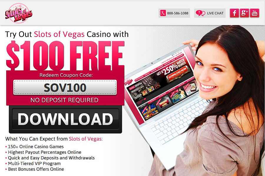 Slots of Vegas No Deposit Code SOV100