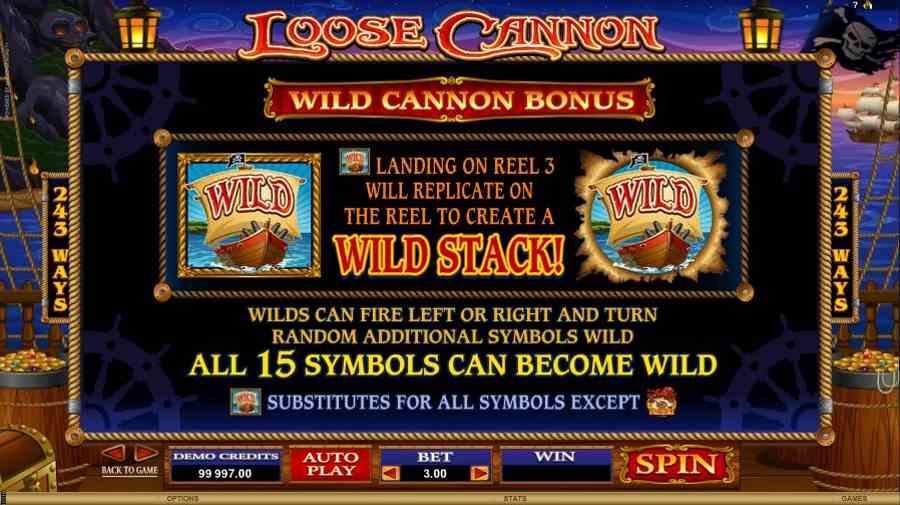 Loose Cannon Wild Cannon Bonus