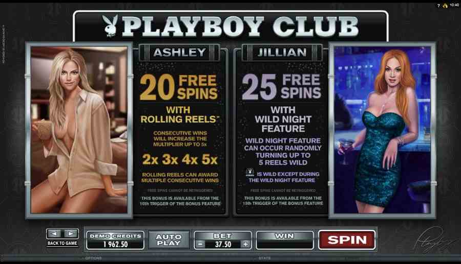 Playboy Ashley / Jillian Free Spins