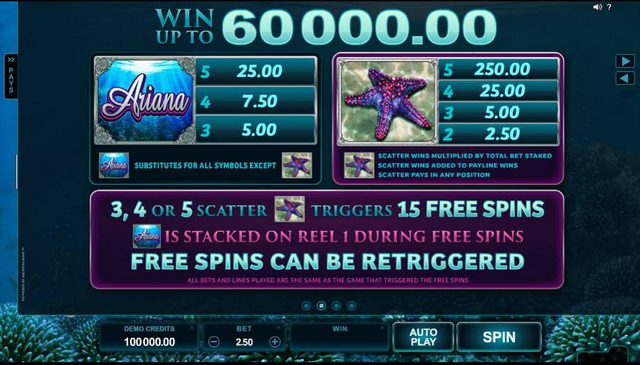 Ariana Free Spins Bonus Feature