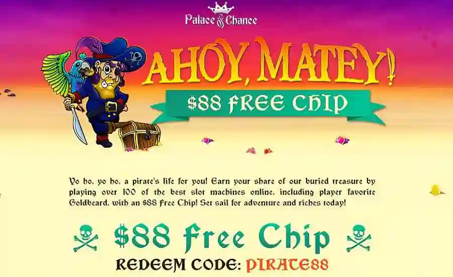 Palace of Chance No Deposit Code: PIRATE88