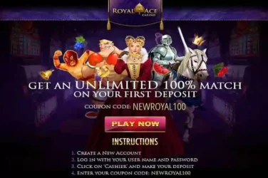 Royal Ace Unlimited Bonus Code NEWROYAL100