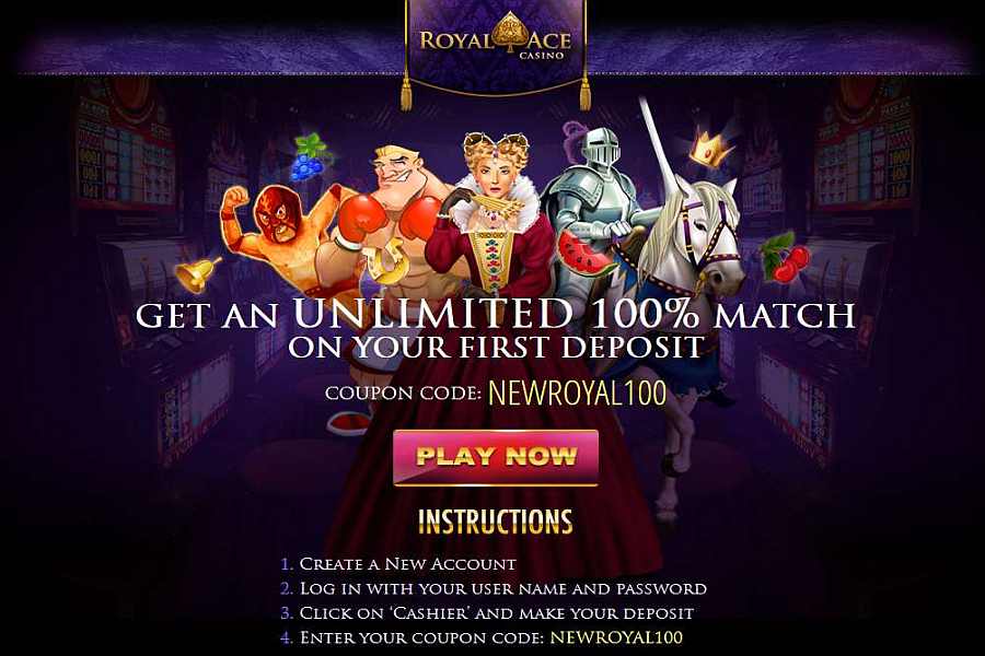 Royal Ace Unlimited Bonus Code NEWROYAL100