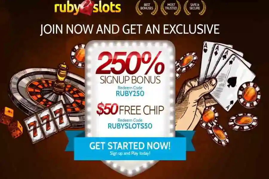 Ruby Slots No Deposit Code: RUBYSLOT50