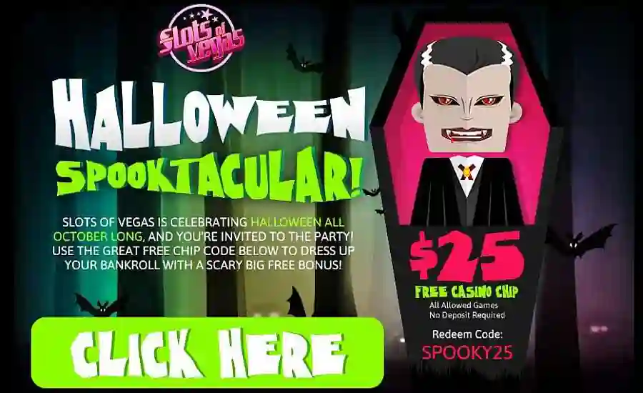 Slots Of Vegas Halloween Bonus Code SPOOKY25