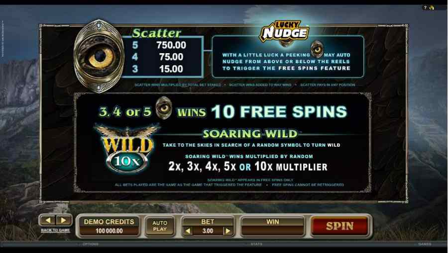 Untamed Crowned Eagle Free Spins Feature