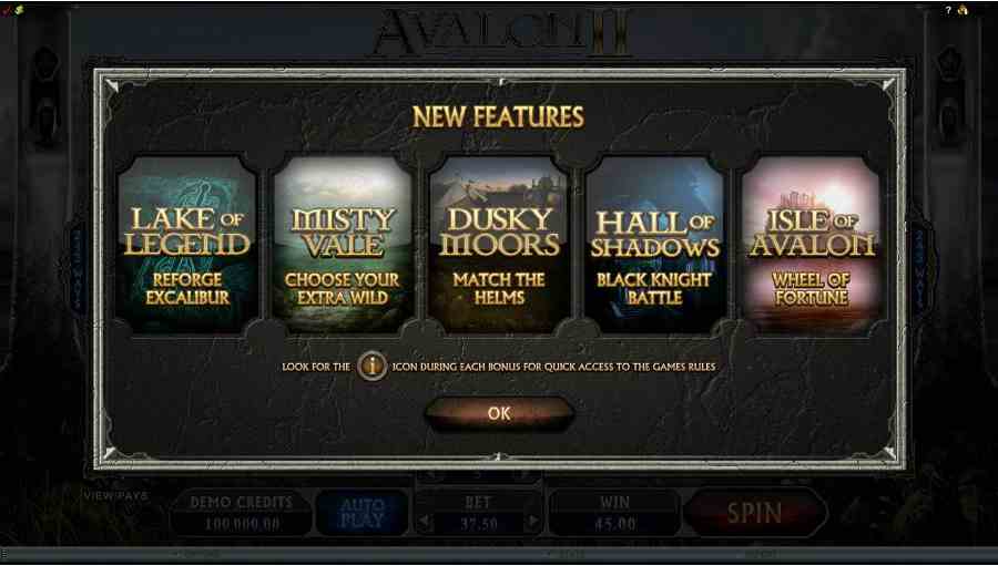 Avalon 2 New Features Screen