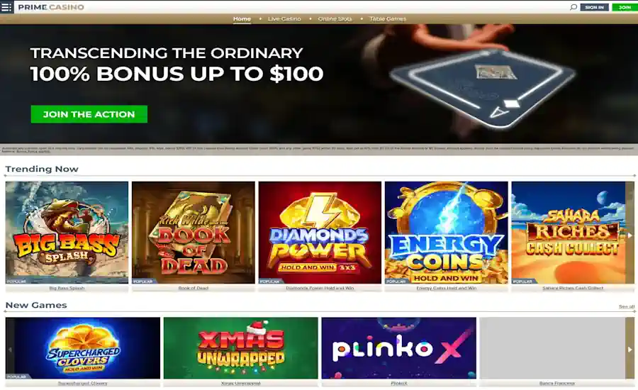 Prime Casino Screenshot