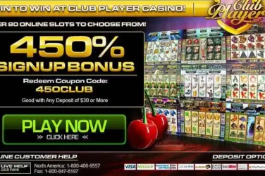 Club Player slots Sign up Bonus Code 450CLUB