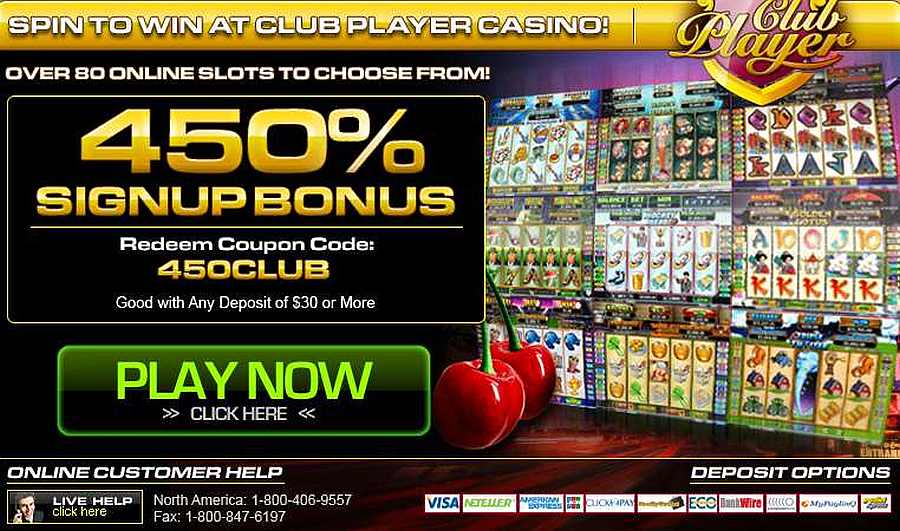 Club Player slots Sign up Bonus Code 450CLUB