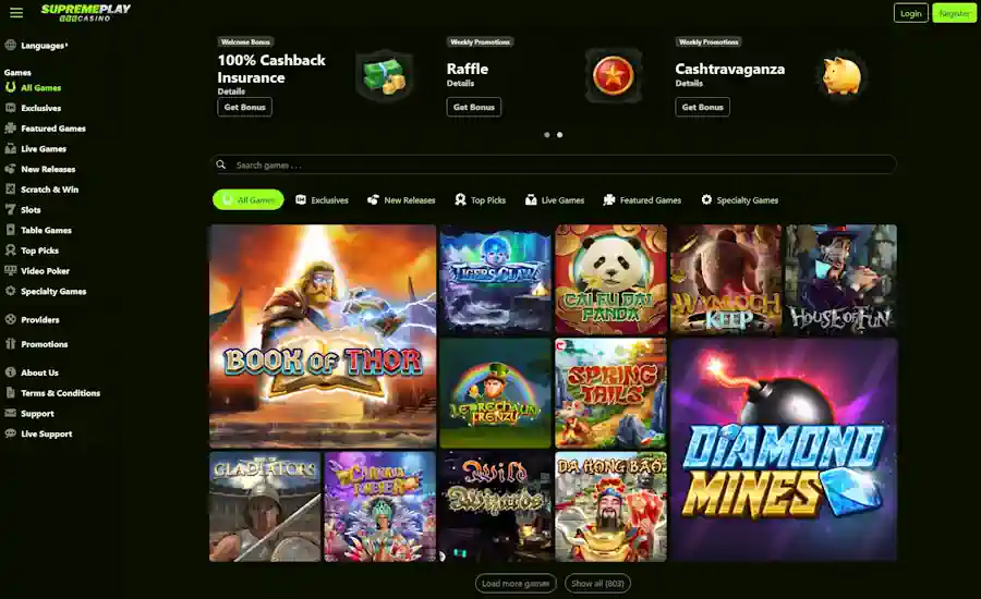 Supreme Play Casino Screeenshot