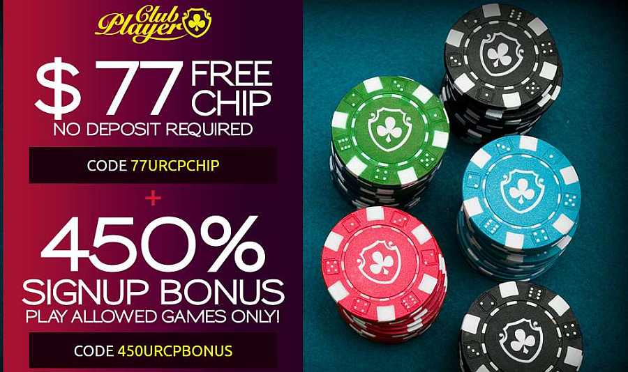 Club Player Casino 77 ( Free Chip ) No Deposit Bonus