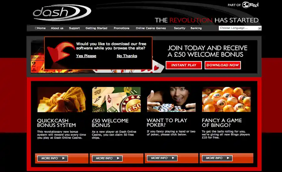 Dash Casino Screenshot