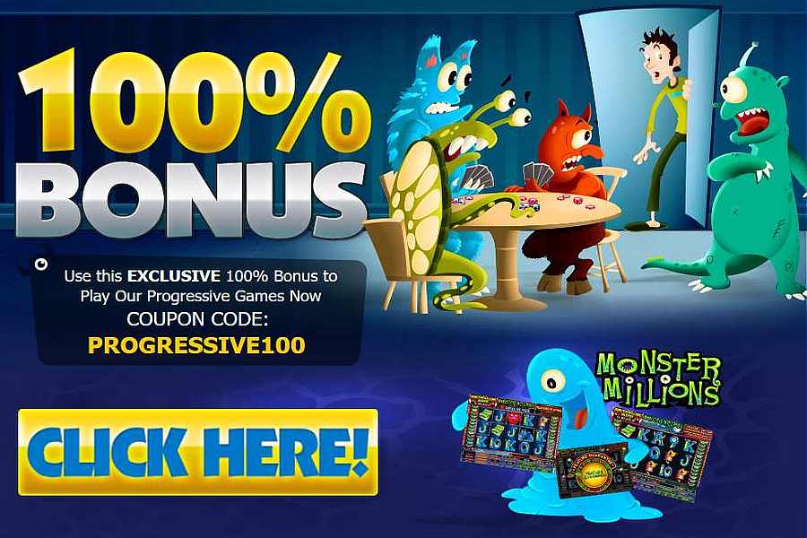 Slot Madness Casino 100 Bonus to Play Progressive Games