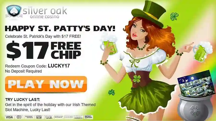 Silver Oak St Pattys $17 No Deposit Bonus