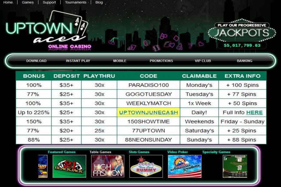 Uptown Aces Match Bonus Code