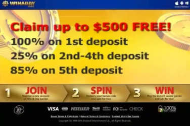 Winaday Casino Welcome bonus