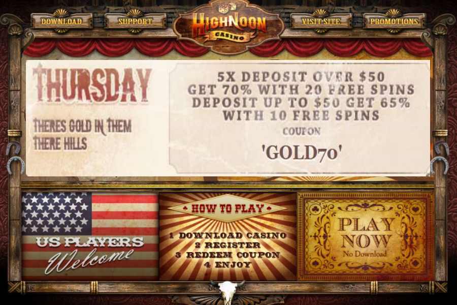 High Noon Thursday Deposit bonus Code