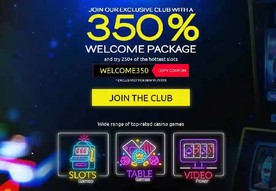 club player 350 percent welcome bonus