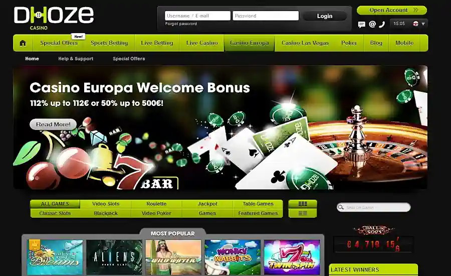 Dhoze Casino Screenshot