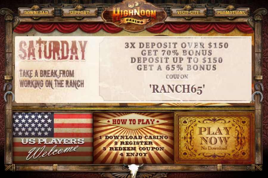 High Noon Saturday Deposit Bonus Code