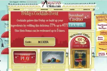 Manhattan Slots Friday Bonus MIXER