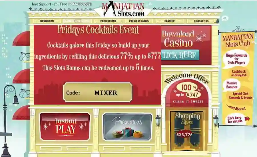Manhattan Slots Friday Bonus MIXER