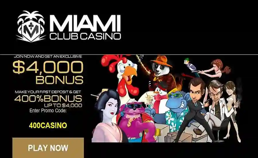 Miami Club Welcome Bonus Code 400CASINO
