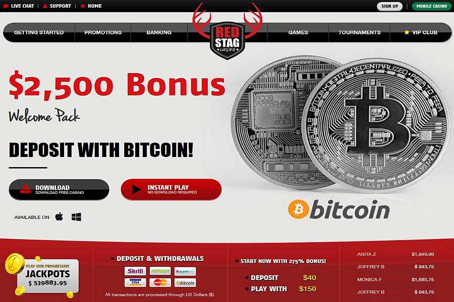 Red Stag Bitcoin Deposit bonus