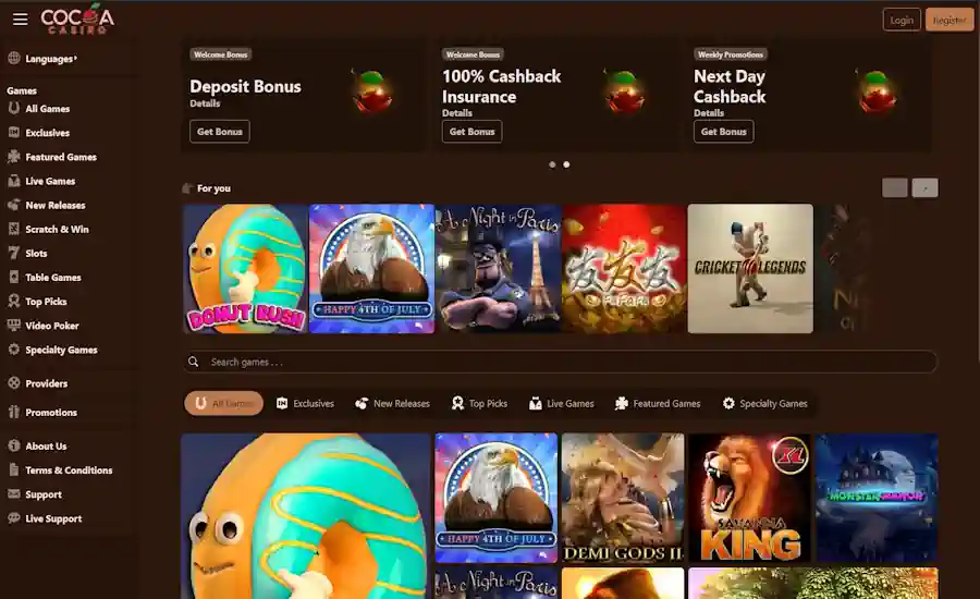 Cocoa Casino Screenshot