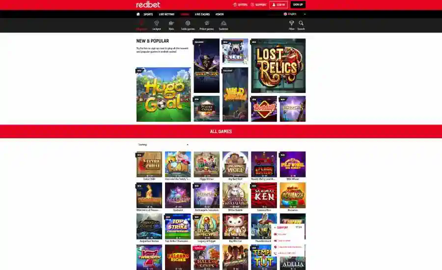 RedBet Casino Screenshot