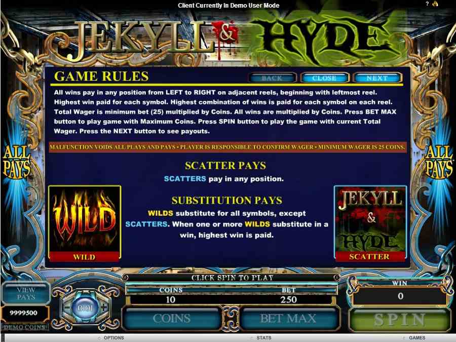 Jekyll and Hyde Game Rules