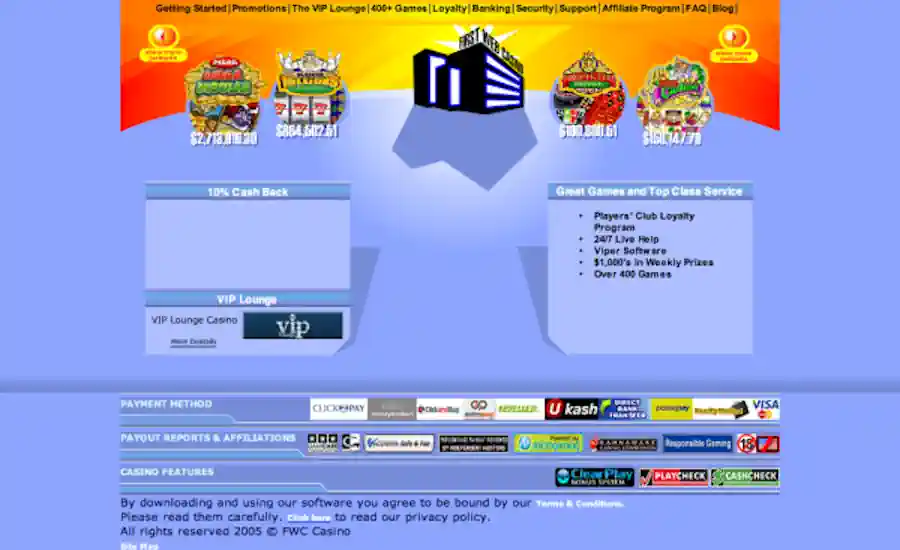 First Web Casino Screenshot