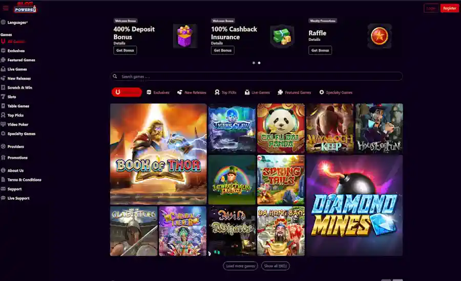 Slot Powers Casino Screenshot