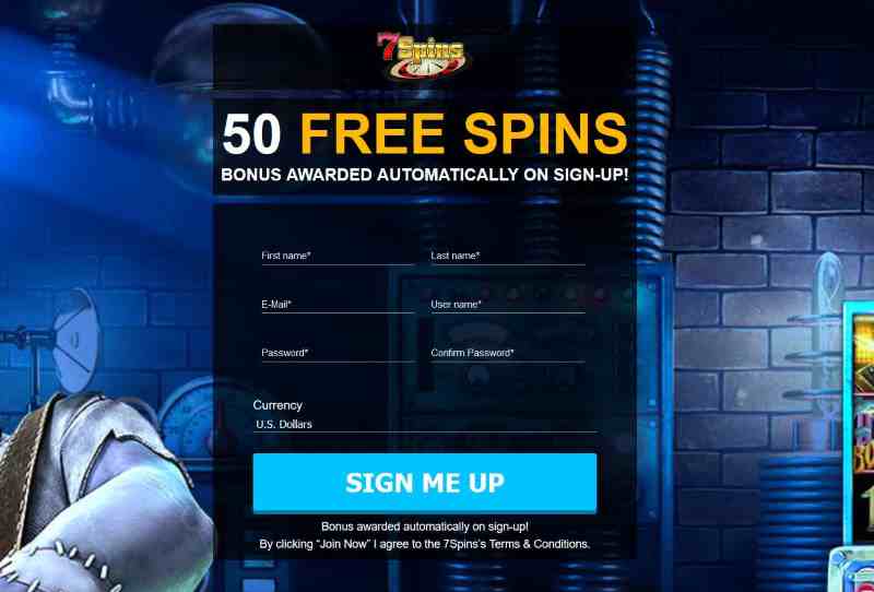 7spins 50 free spins