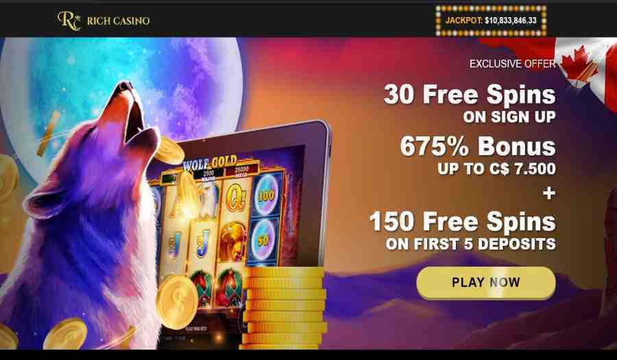 Rich Casino Wolf Gold 5 Bonus Spins