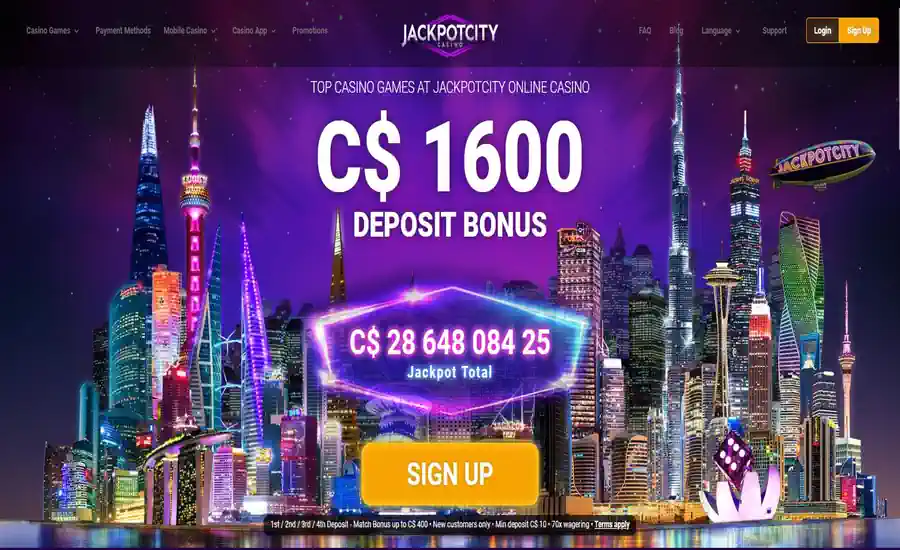 Jackpot City New Zealand bonus