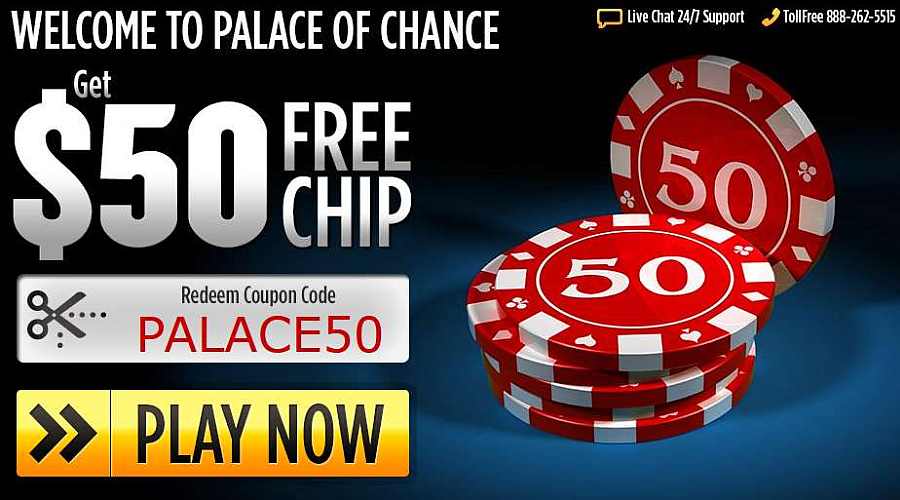 Palace of Chance No Deposit Bonus PALACE50