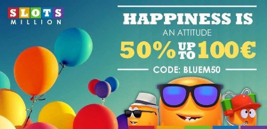 SlotsMillion Deposit Bonus BLUEM50