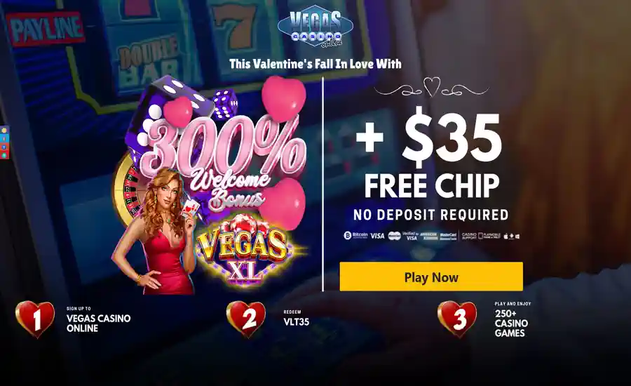 Vegas Casino Online Valentines bonus code VLT35