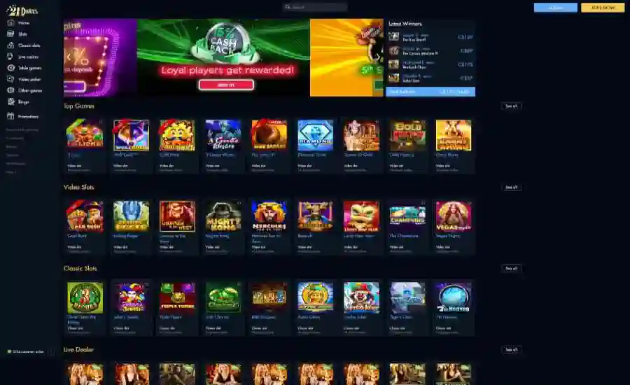 21 Dukes Casino Screenshot