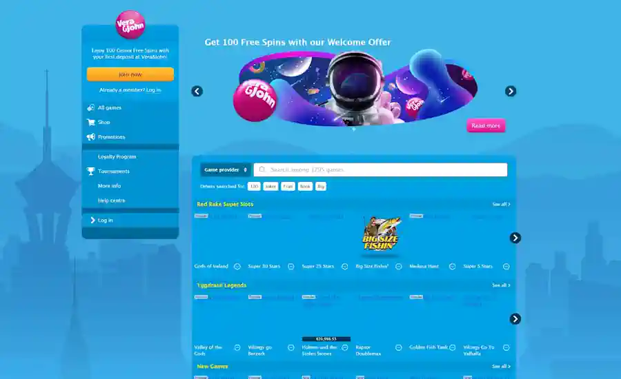 Vera&John Casino Screenshot