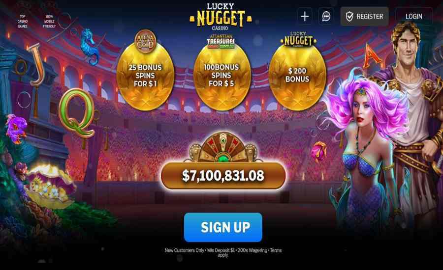 Lucky Nugget Arena of gold Spins