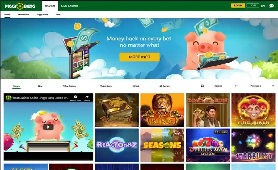 Piggy Bang Casino Screenshot