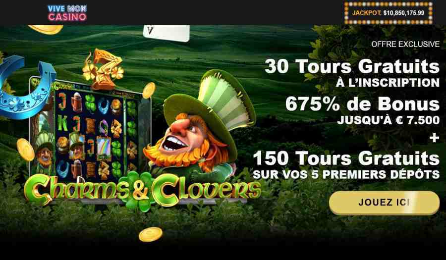 Vive Mon Casino Charms & Clovers Bonus Spins