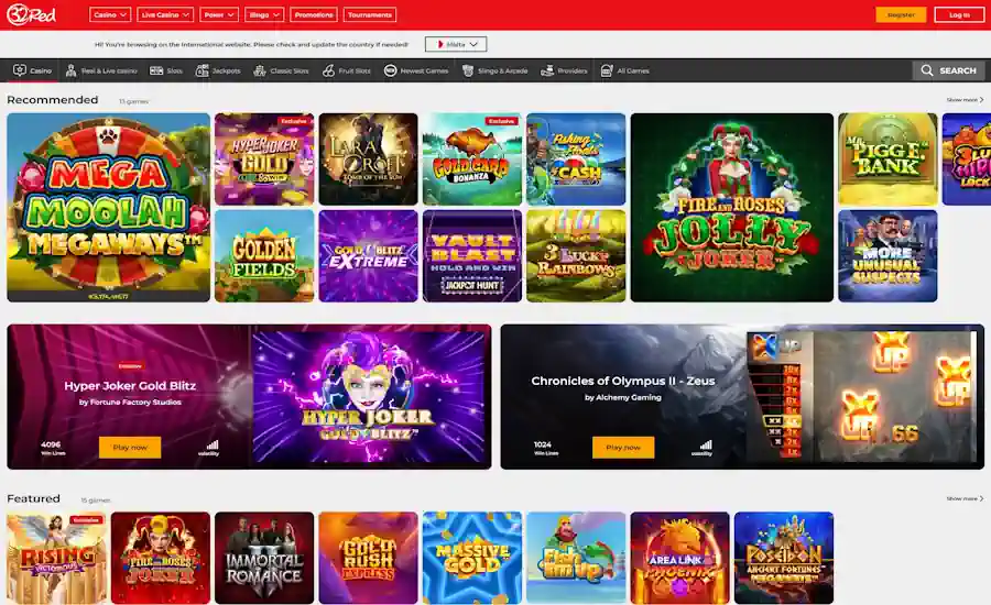 32red Casino Screenshot